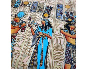 象形文字パピルス画 • 手作りの古代エジプト美術品 (13x9インチ - 30 x