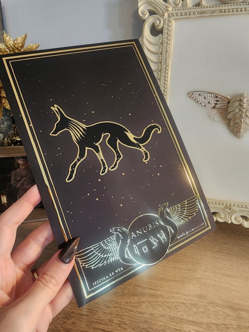 Anubis Sticker - Gold Foil Jackal Decal - Etsy