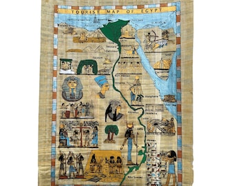 パピルスに手描きされた古代エジプト地図（13×17インチ） - Etsy 日本