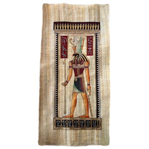 Ritratto di Horus, ritratti di divinità egizie, il curioso dio egizio del cielo, grande dipinto su papiro rettangolare, 60 x 30 cm