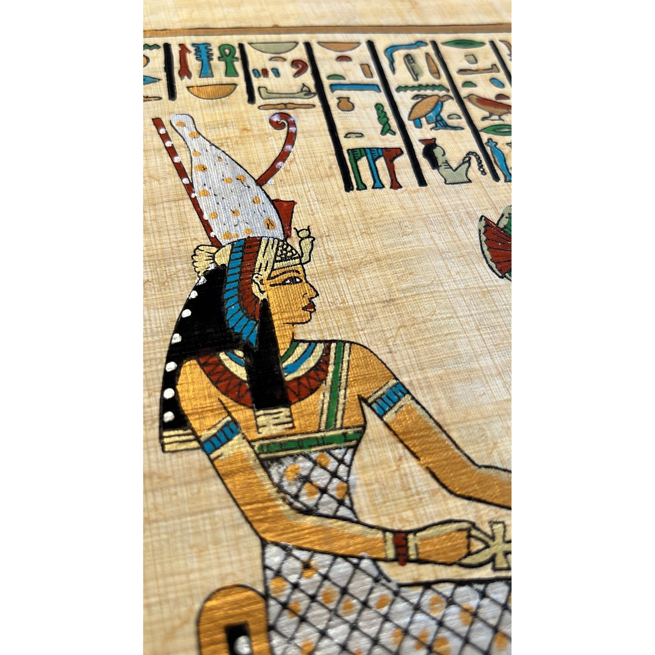 ネフェルタリ女王のパピルス画、古代エジプト装飾（9×13インチ - 20