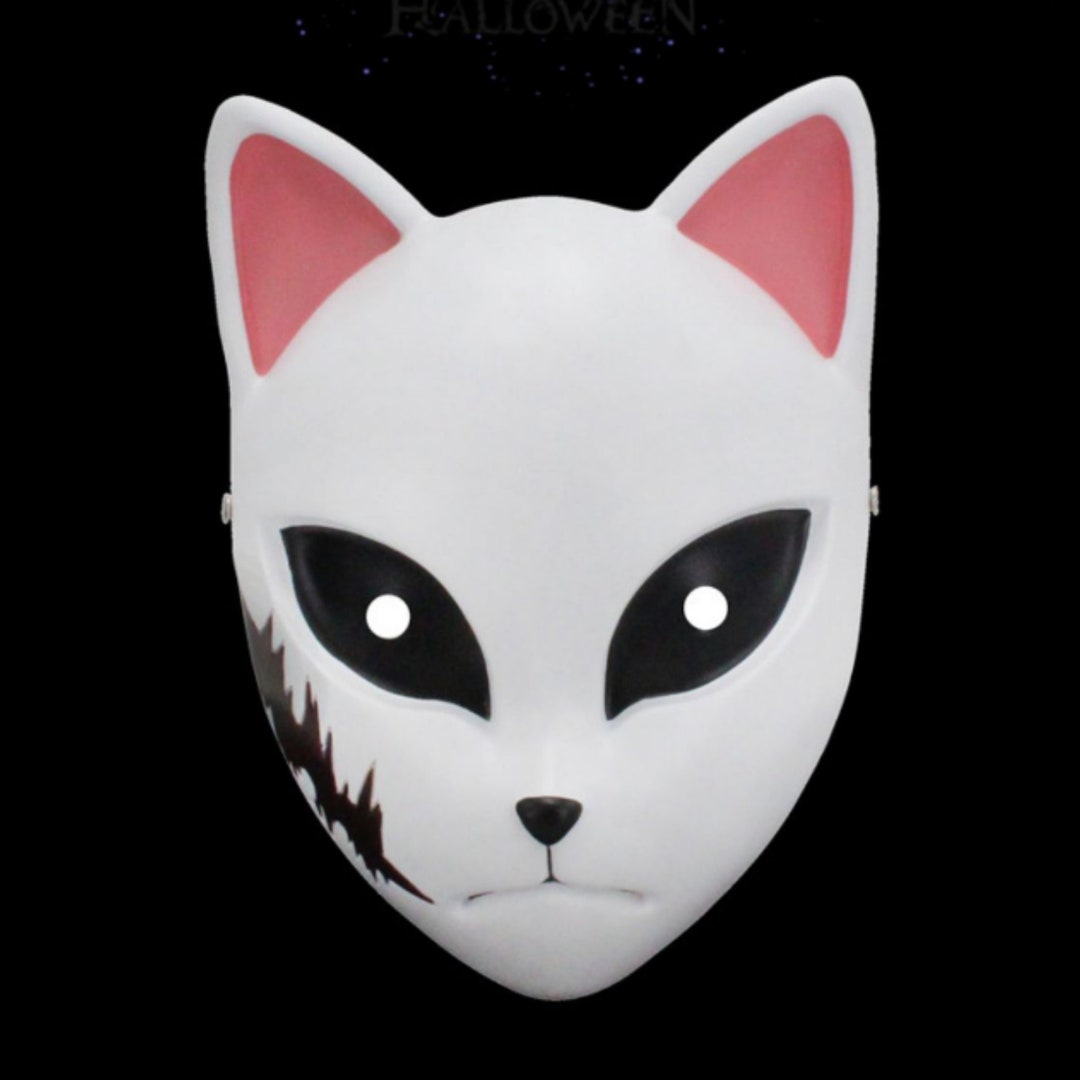 Anime Kitsune Resin Mask / Japanese Warding Mask / Cat Face Etsy