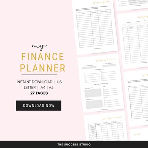 Finance Planner, Paycheck Budget, Budget Tracker Bundle, Savings Tracker, Expenses, Bill, Debt, Spending Trackers, Printable Planner