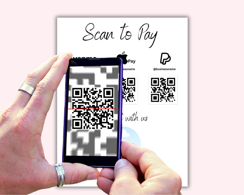 Scan to Pay, Scan to Pay Sign, Venmo Sign, Scan to Pay Template, Qr ...