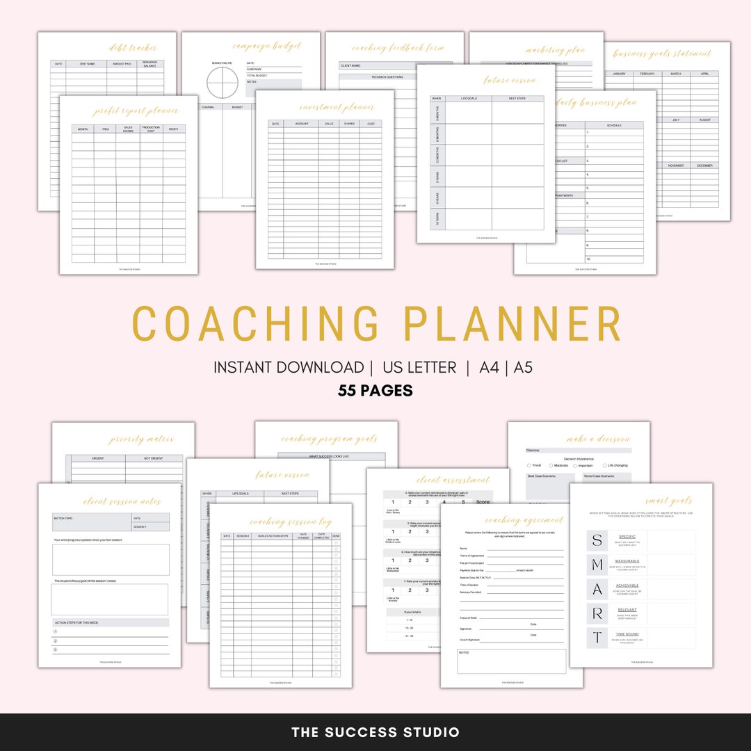 Coaching Planner Printable, Life Coach, Business Planner Template