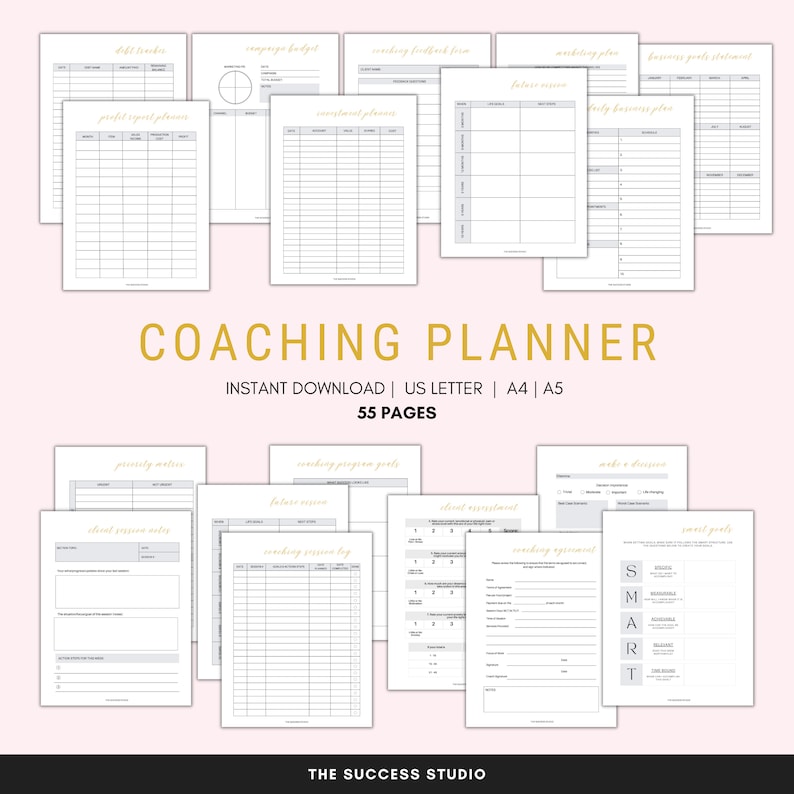 Coaching Planner Printable, Life Coach, Business Planner Template