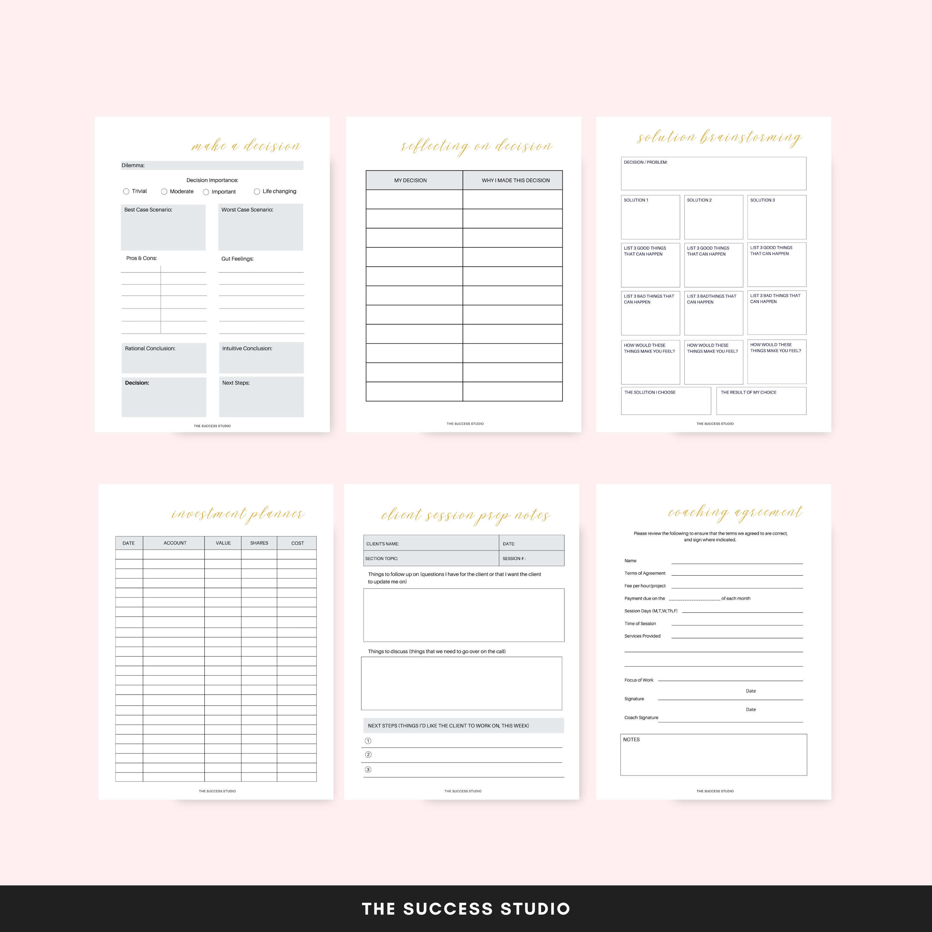 Coaching Planner Printable, Life Coach, Business Planner Template