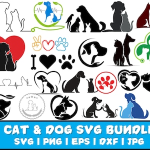 Silueta de gato y perro svg, Silueta de gato y perro, Imágenes prediseñadas de gato y perro, Animal de la amistad, Amantes de las mascotas svg