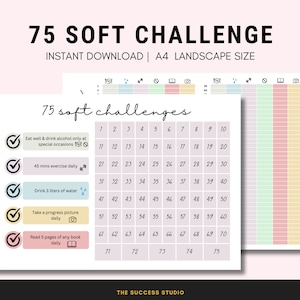 75 soft challenge, 75 day challenge, 75 soft printable, 75 soft tracker, 75 easy challenge, 75 soft, progress tracker, water tracker,