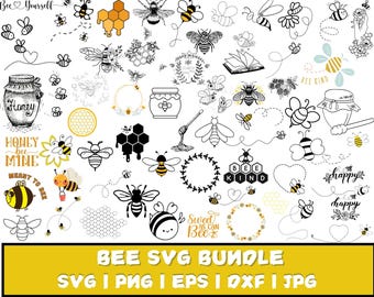 Bee Svg Bundle, Bee Hive Svg, Bee Png, Honeycomb Svg, Bee Clipart, Queen Bee Svg, Honey Bee Svg, Cute Bee Svg