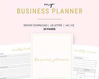 Business Plan Template | Printable Business Planner PDF | Business Planning | Business Planner | Start Up Workbook | Side Hustle Planner