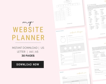 Website Planner, Website Design, Website Planning, Planning Workbook, Website Project, Website Content, Website Toolkit, Printable Planner