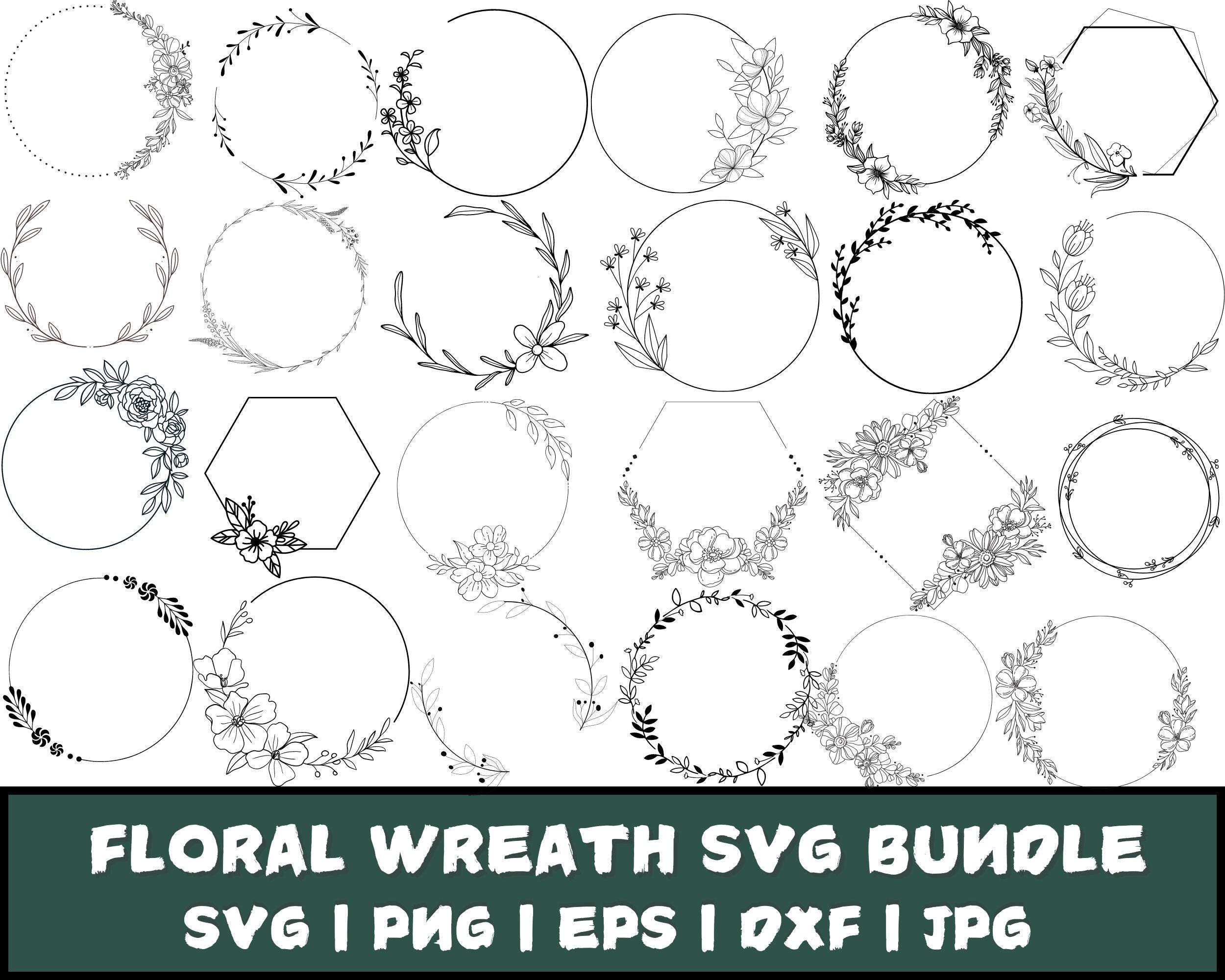 Wreath Svg Bundle | Floral Wreath Bundle | Laurel Wreath Svg | Flower ...