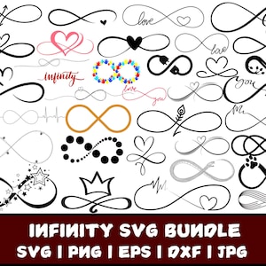 Infinity Svg, Infinity Love Svg Bundle, Forever Infinity Svg, Infinity Clipart, T Shirt Design, Infinity Heart Svg, Love Svg, Valentine Svg