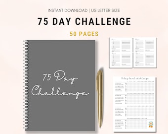 75 day challenge, Body Measurement Tracker, 75 Day soft, 75 medium challenge,75 medium printable, measurement tracker, progress tracker