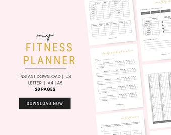 Fitness Planner, Meal Planner, Fitness Journal, Weight Loss, Wellness Journal, Weight Loss Journal, Workout Planner, Weight Loss Tracker