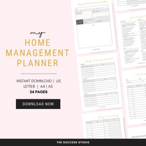 Household Planner, Printable Household Management Binder, Life Binder, Home Management Binder, Emergency Binder, Family Planner, Chore Chart