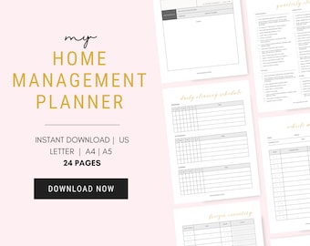 Household Planner, Printable Household Management Binder, Life Binder, Home Management Binder, Emergency Binder, Family Planner, Chore Chart