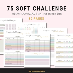 75 soft challenge, 75 day challenge, 75 soft printable, 75 soft tracker, 75 easy challenge, 75 soft, progress tracker, meal tracker,