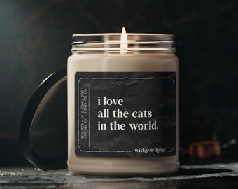 Regalo del dueño del gato Regalo divertido del amante del gato Vela Mamá del gato Regalos del amante del gato Regalo de cumpleaños para el amante del gato Regalos divertidos Regalos personalizados de la dama del gato Amo a todos los gatos