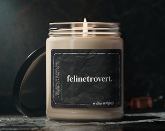 Felinetrovert vela gato propietario regalo divertido gato amante vela gato mamá gato regalos regalo de cumpleaños para el amante del gato regalos divertidos regalos personalizados de la señora del gato