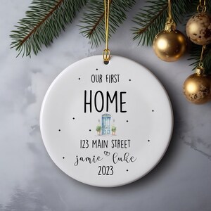 Personalized New Home Ornament, Custom First Christmas Ornament, Custom Couples Gift, House Warming Gift