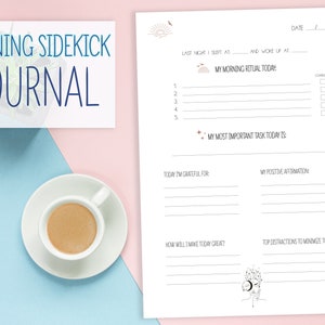 Morning Journal, Printable Journal, Morning Routine Helper, Morning Sidekick Journal