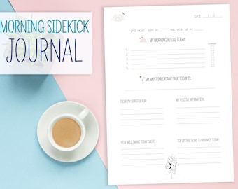 Morning Journal, Printable Journal, Morning Routine Helper, Morning Sidekick Journal