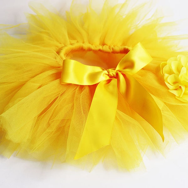 Yellow baby tutu skirt with matching headband. Most popular!  One size fits 3-12 months. Spring sale.