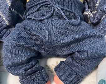 Babyhose aus Merinowolle gestrickt, kuschelige Leggings