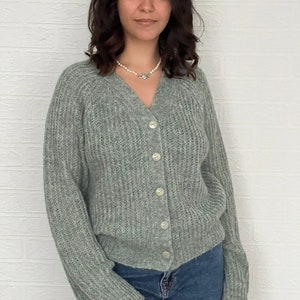 Alpaca Wool Women Cardigan. Chunky wool sweater cardigan. Cable knit cardigan. image 7