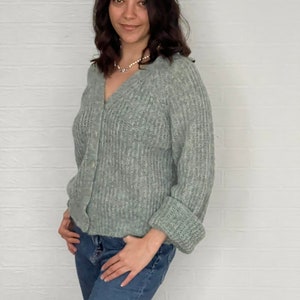 Alpaca Wool Women Cardigan. Chunky wool sweater cardigan. Cable knit cardigan. image 6