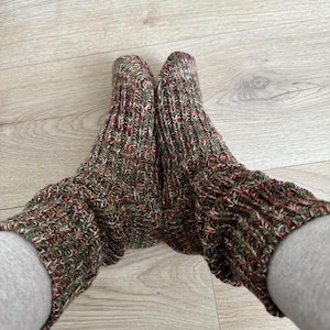 Hand Knit Chunky Merino Wool Socks, Winter Warmth
