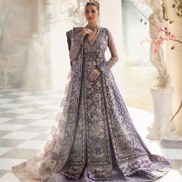 Republic Womenswear Wedding lilac Edition Pakistani Indian lehnga maxi