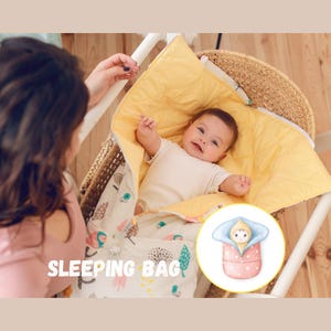 Manta de algodón orgánico, manta envolvente 2 en 1, saco de dormir, funda de dormir transformadora, regalo para bebé recién nacido, regalo para futura mamá.