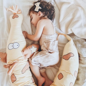 Bonita almohada grande de cuerpo de animal, jirafa, almohada de cuerpo largo para niños, peluche personalizado para novia, almohada de cuerpo para niños, juguete de jirafa