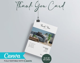 Airbnb Host Thankyou Card Template, Airbnb Guest Cards, Editable Canva Rental Marketing Template, Vacation Rental, Airbnb Template