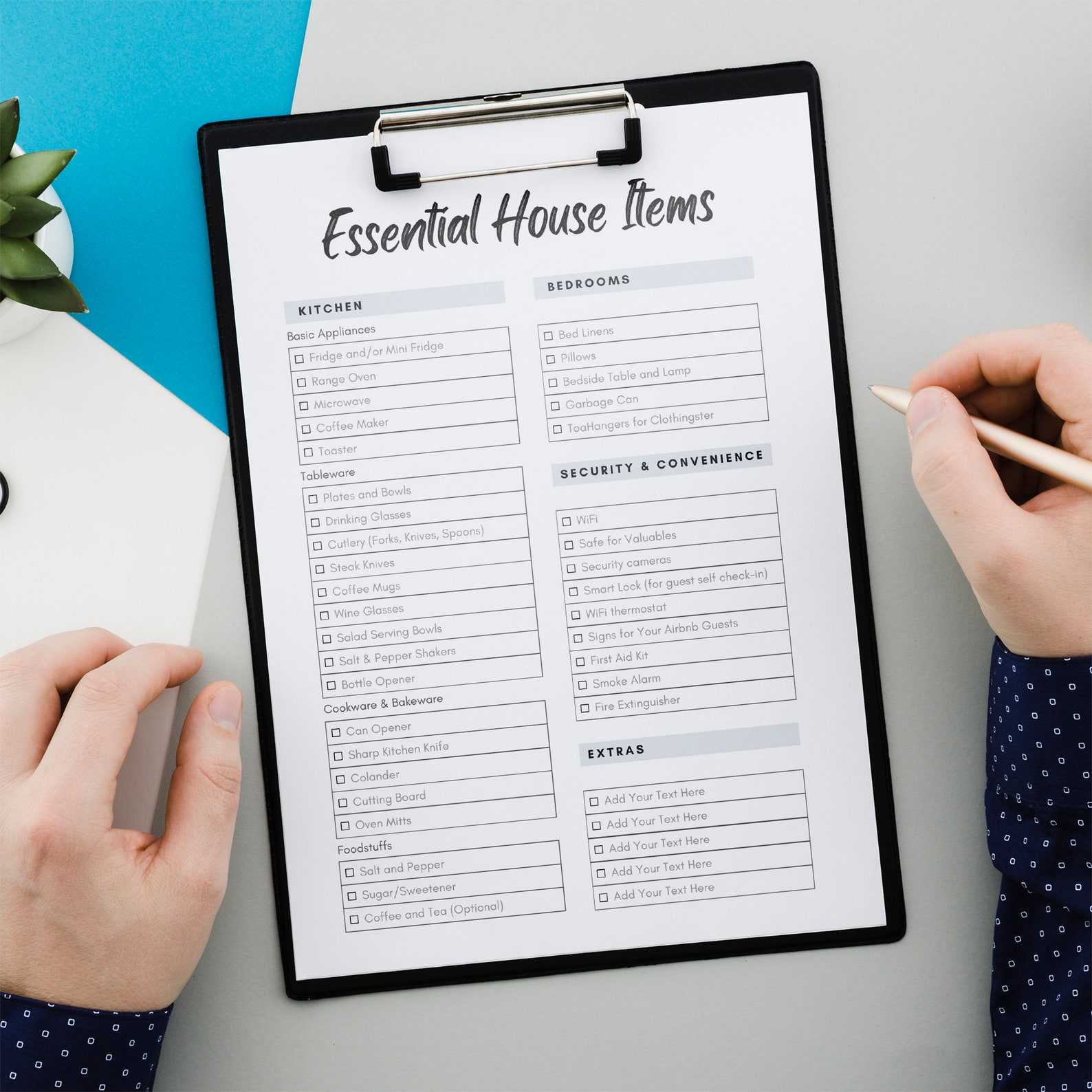 Airbnb Inventory Checklist Template, Airbnb Essentials, Editable