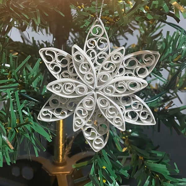 Hand Quilled Paper Christmas Ornament Star Decoration