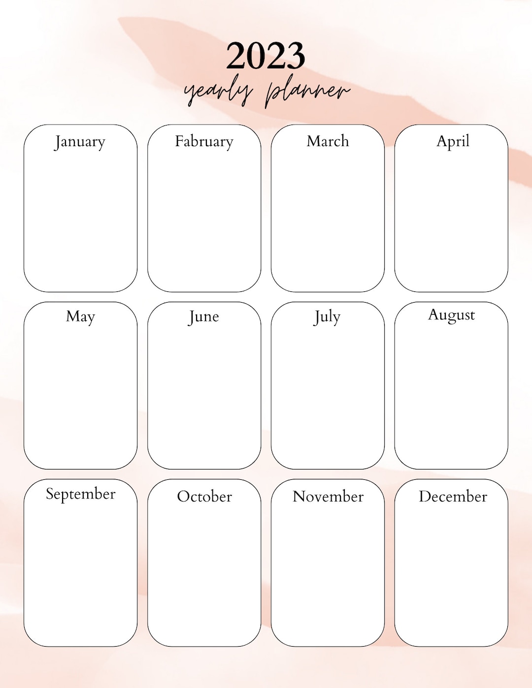 Printable Yearly Planner - Etsy
