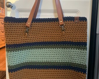 Multi-Striped Bucket Bag