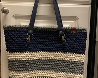 Tri-Striped Bucket Bag