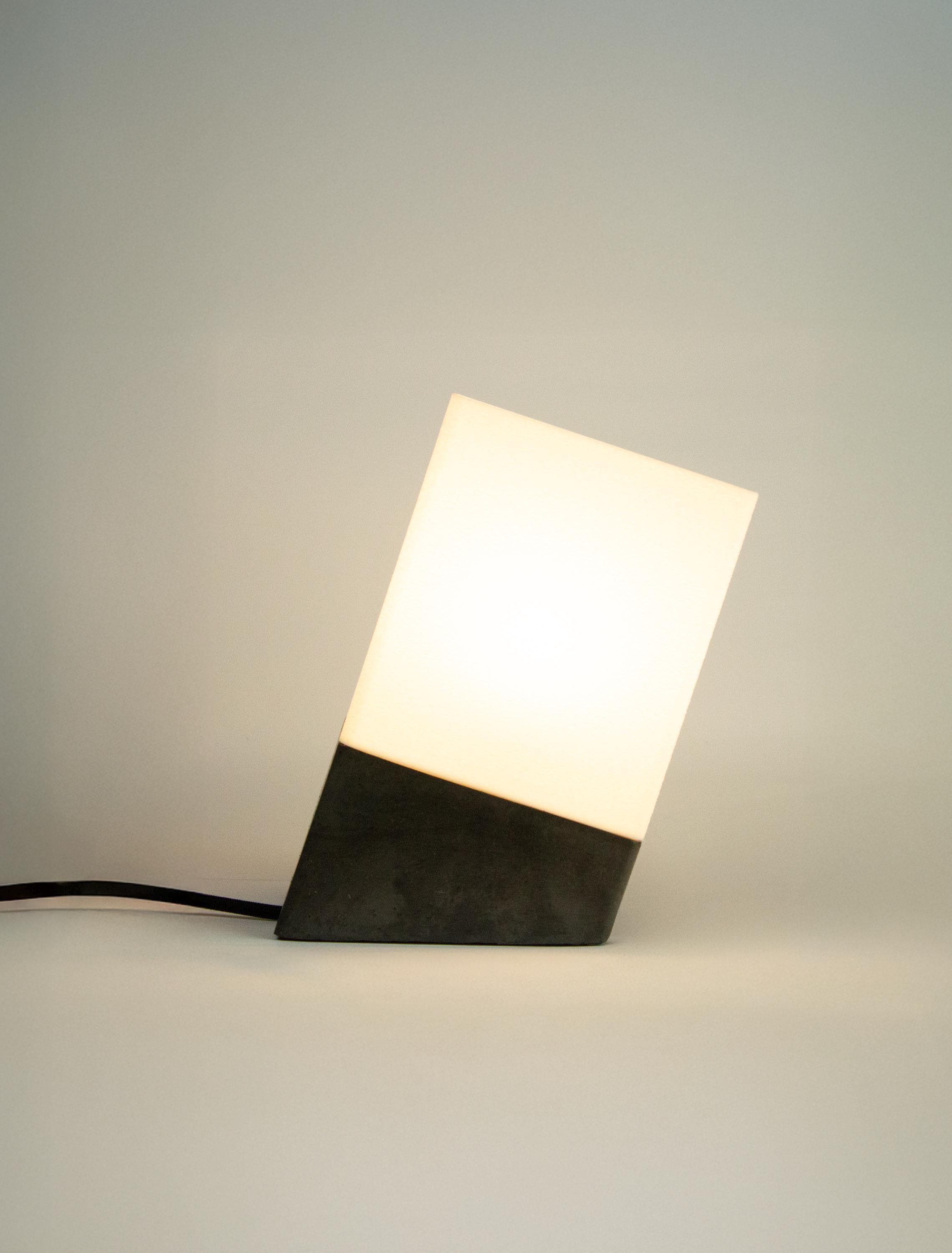 Slope-Minimalist Concrete Table Lamp - Handmade Desk Light for Bedroom, Office - Unique Mother’s Day Gift - Modern Cozy Home Lighting
