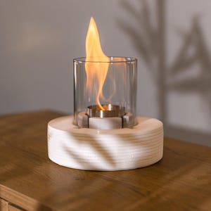 Pure Fire V.3 | Handmade Concrete Tabletop Fireplace | Smokeless, Odorless & Portable Firepit | Indoor Outdoor Decor - Gift