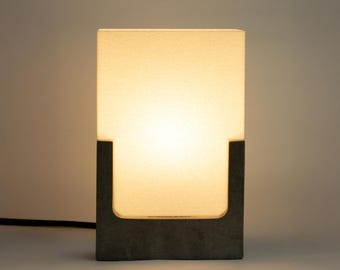 Mush-Minimalist Concrete Table Lamp - Handmade Desk Light for Bedroom, Office - Unique Mother’s Day Gift - Modern Cozy Home Lighting