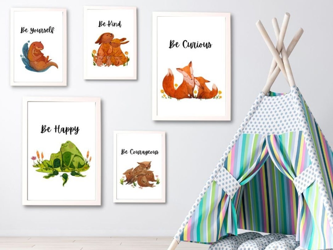 Woodland Animals Watercolor Print Set: Nursery Wall Art (digital ...