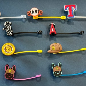 Baseball Straw Toppers, Straw Tip Covers Compatible with Stanley Straws