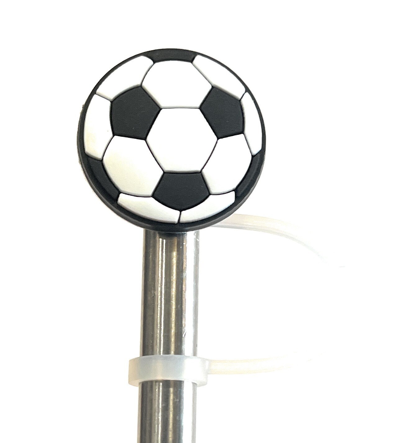 10pcs Plastic Straw Sleeves Cartoon Sports Ball Shape Straw Cover