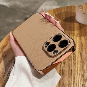 Luxury Lambskin Leather iPhone Case, iPhone 14 13 12 11 Pro Max Case | iPhone 7 8 Plus Max SE 2020 Case | Luxury Cortex Phone Case