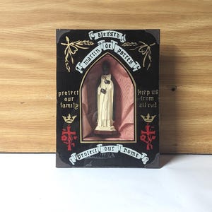 Vintage Framed St Martin De Porres Statue